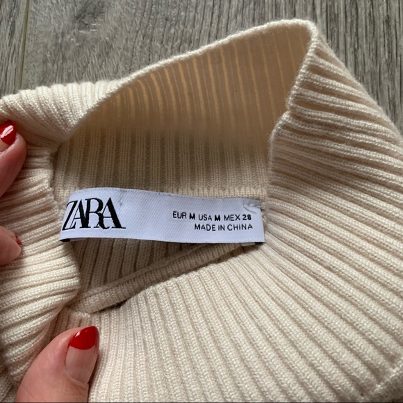 Zara cream color cross back crop knit - Picture 3 of 3